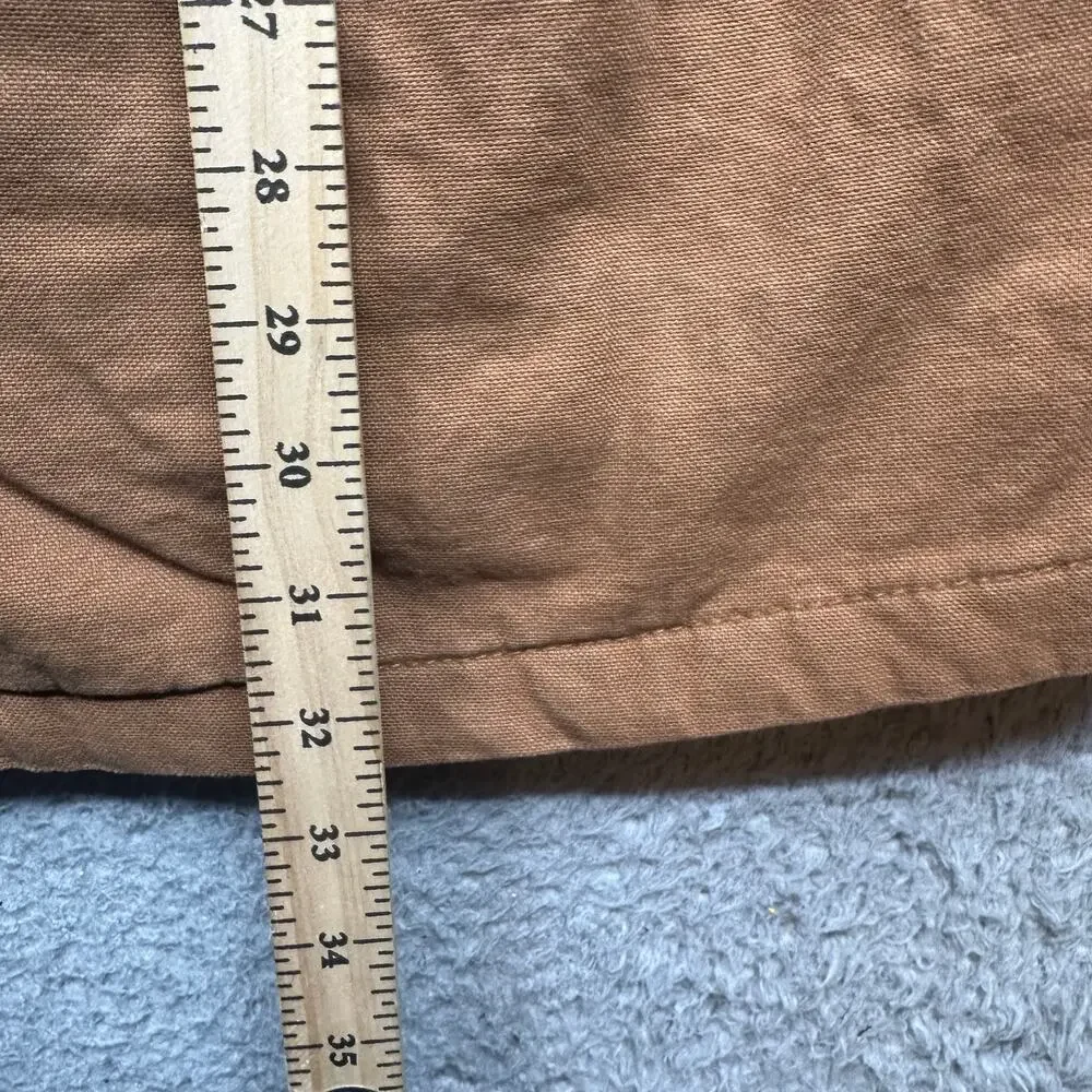 Genuine Dickies Duck Canvas Hooded Work Jacket Mens Large Brown Quilted Lined